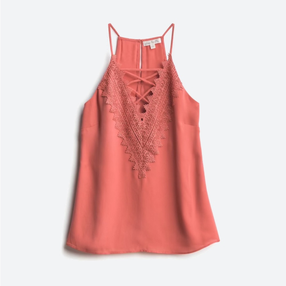 Spaghetti strap tank in dark pink